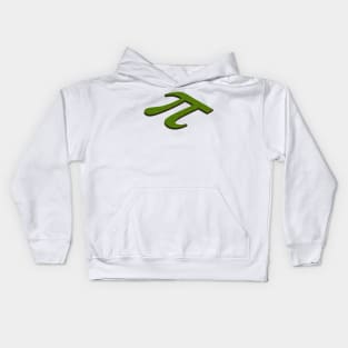 3d map in the shape of the pi symbol. Kids Hoodie